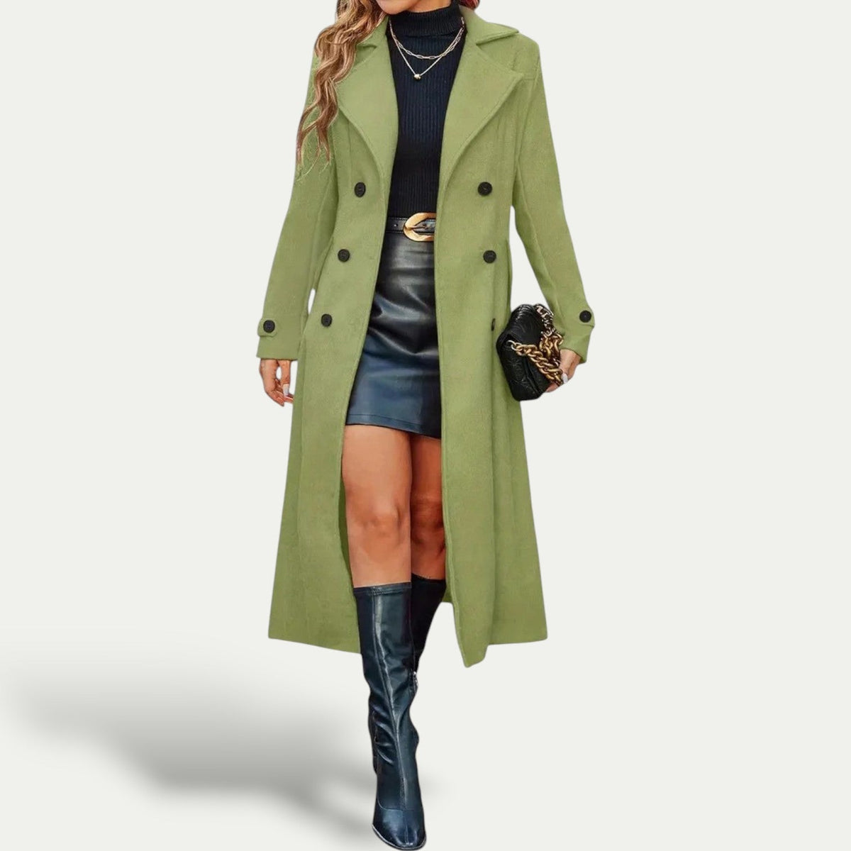 Monique | Manteau Élégant Mi-Long Cintré