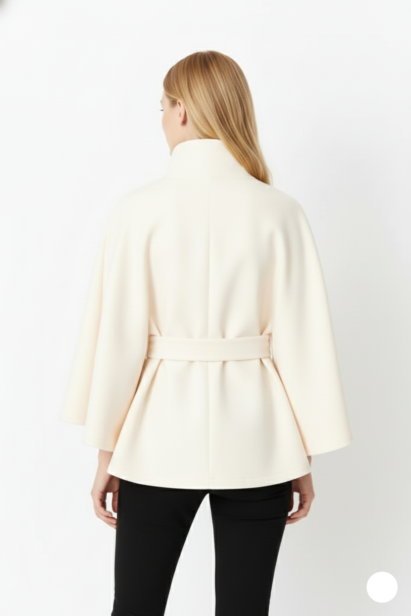 Sofia – Manteau laine femme à col élégant