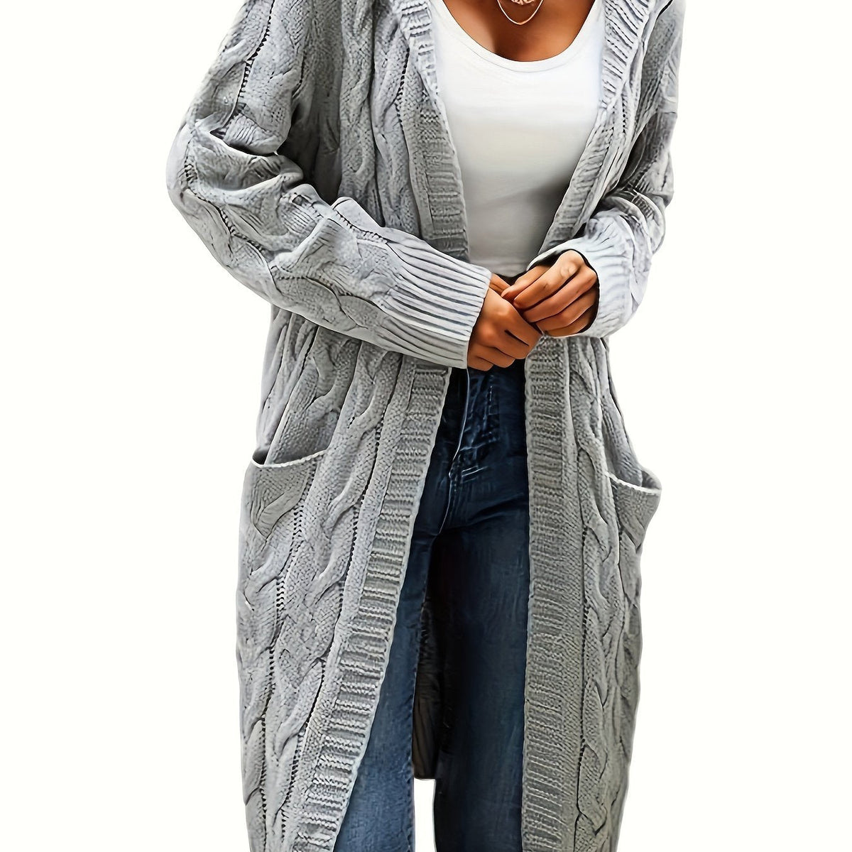 Hélène - Cardigan Élégant Torsadé Ouvert