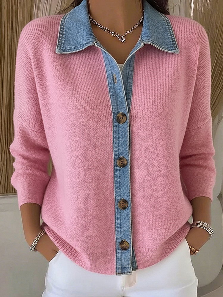 Virginie | Cardigan Chic Maille Col Chemise