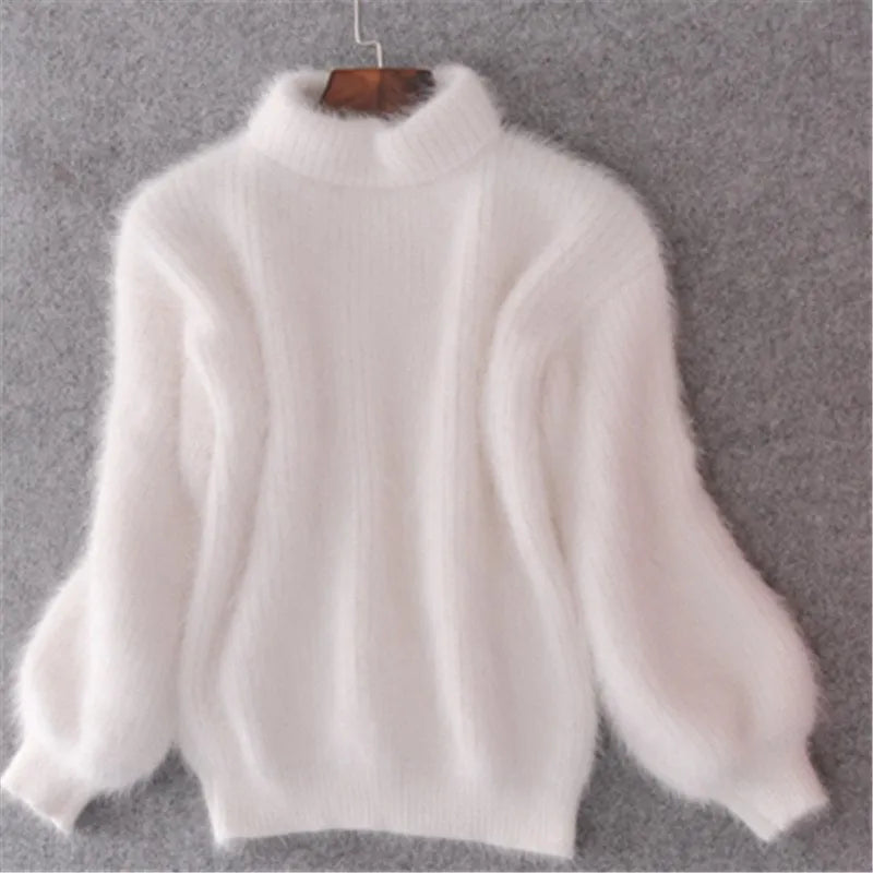 Léa | Pull Féminin Angora Manches Ballon