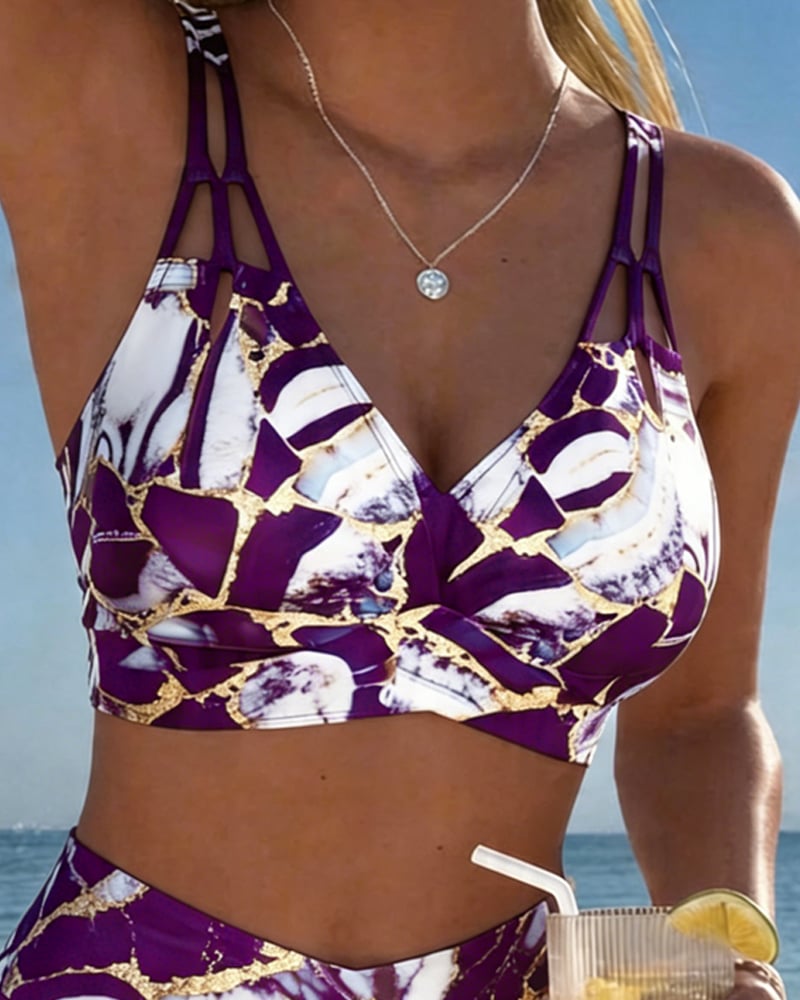 Inès - Bikini Taille Haute Sexy Imprimé