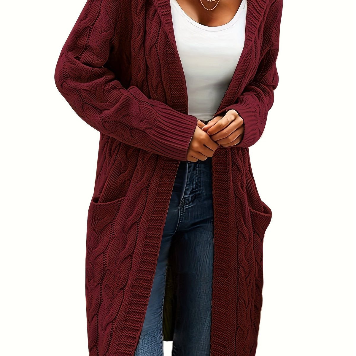 Hélène - Cardigan Élégant Torsadé Ouvert