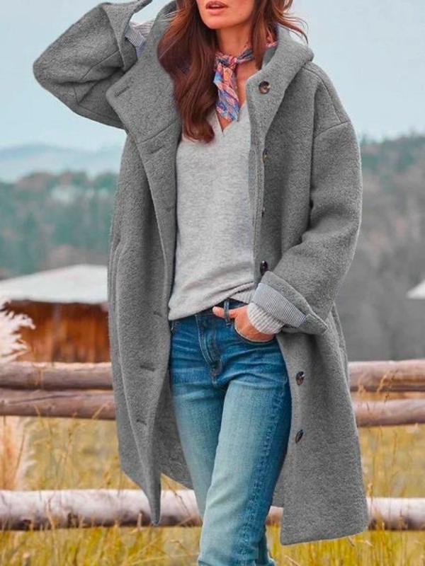 Delphine | Manteau Élégant Chaud à Capuche