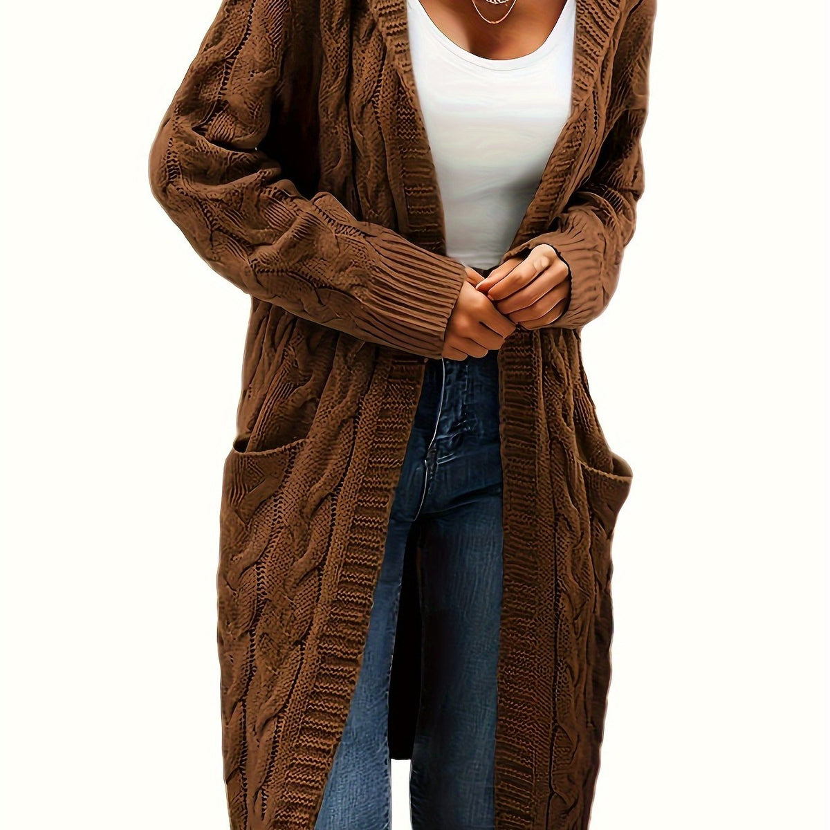 Hélène - Cardigan Élégant Torsadé Ouvert