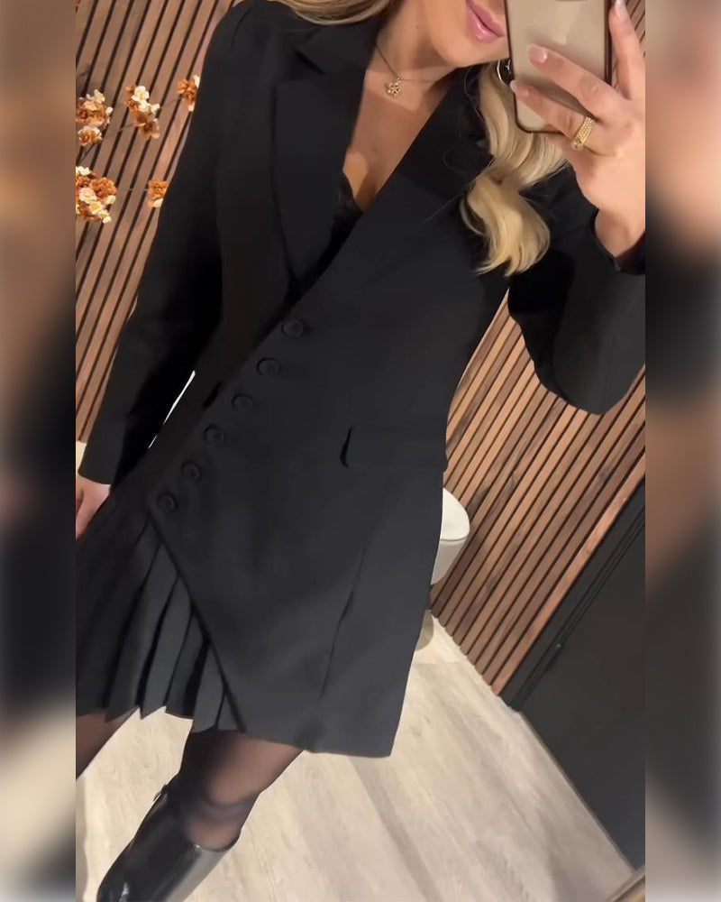 Robe Blazer Femme Chic Plissée - Linda