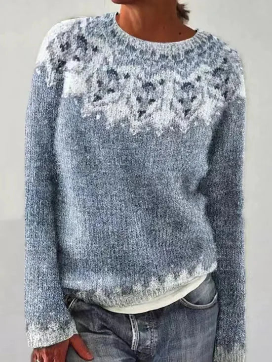 Marguerite - Pull Chic Vintage Imprimé