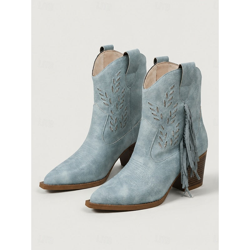 Chloé - Bottines Cowboy Chic Daim Franges