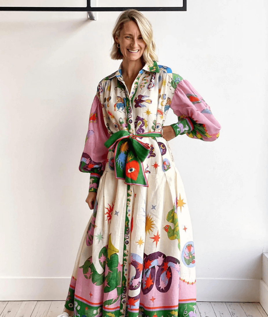 Nadine - Robe Longue Imprimée Élégante