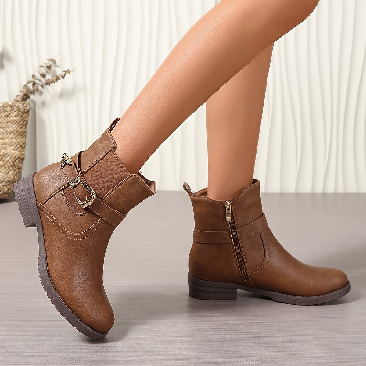 Laurence - Bottines Chelsea Élégantes Boucle Métallique