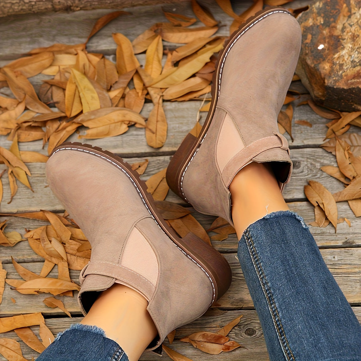 Véronique - Bottines Chelsea Élégantes en Daim