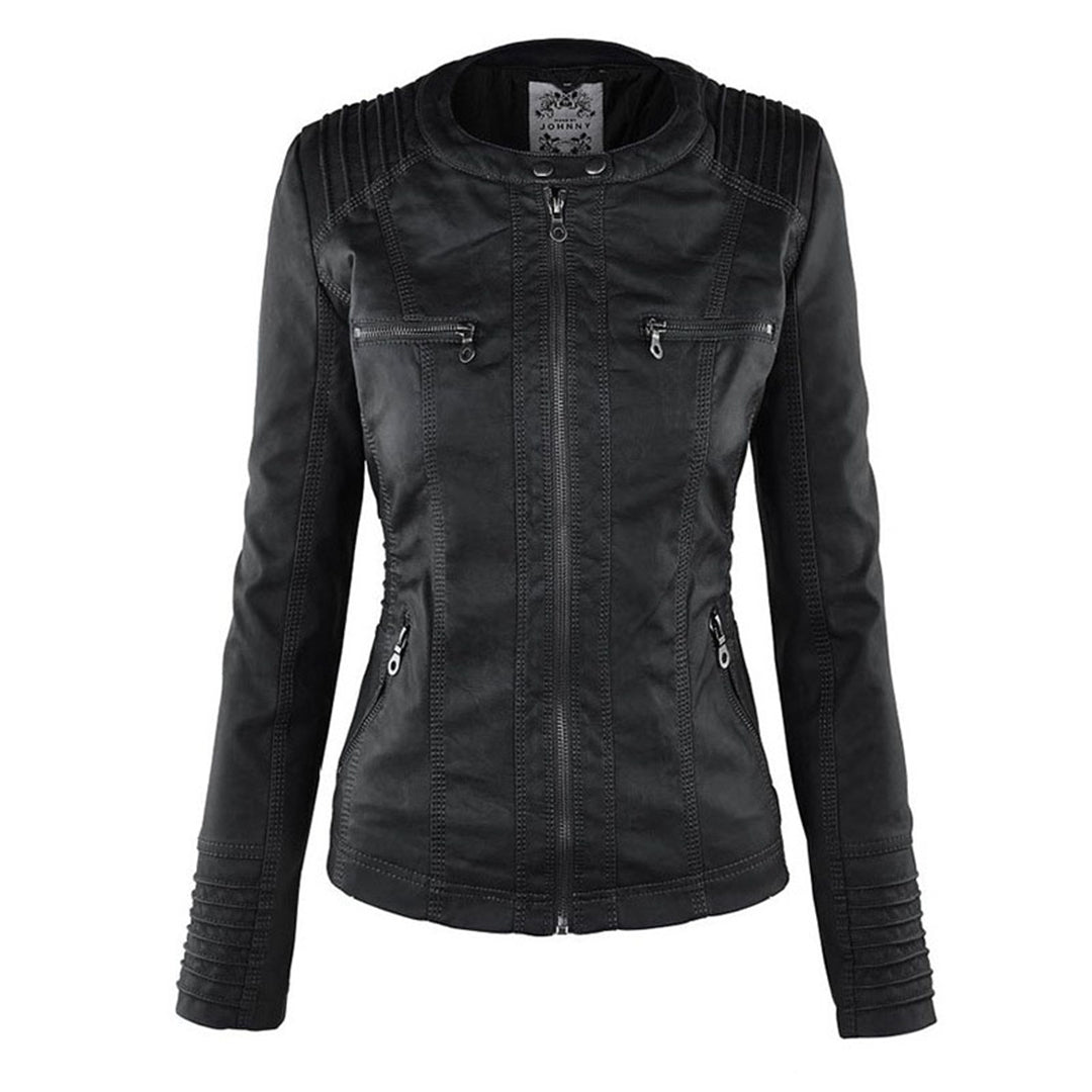 Marguerite - Veste Chic Cuir Capuche