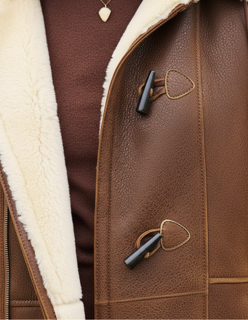 Hélène | Manteau Chic Daim Doublé Sherpa