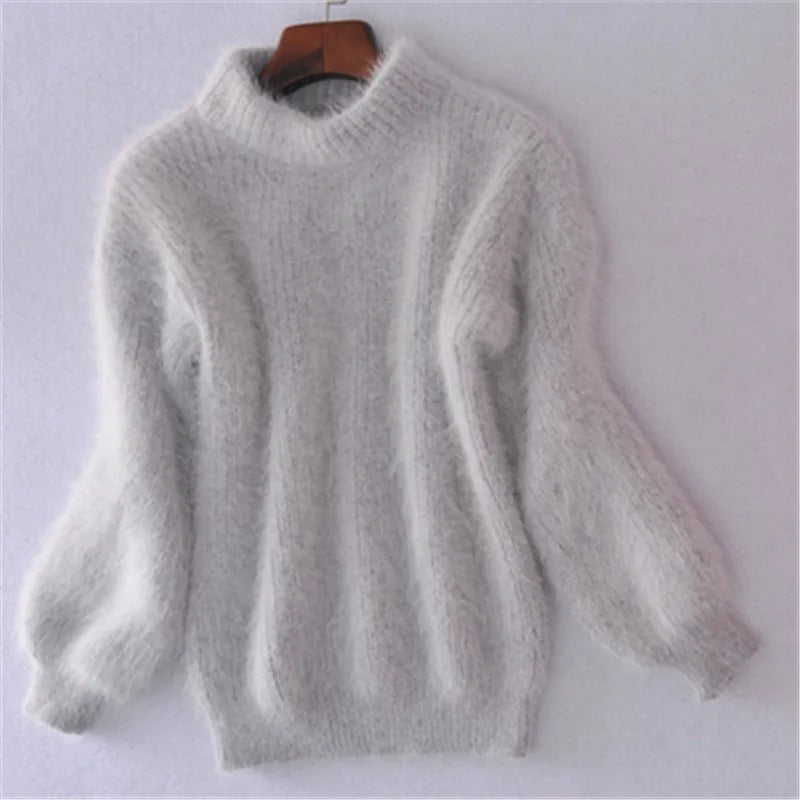 Léa | Pull Féminin Angora Manches Ballon