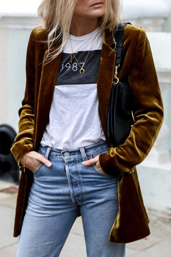 Sacha - Blazer femme velours