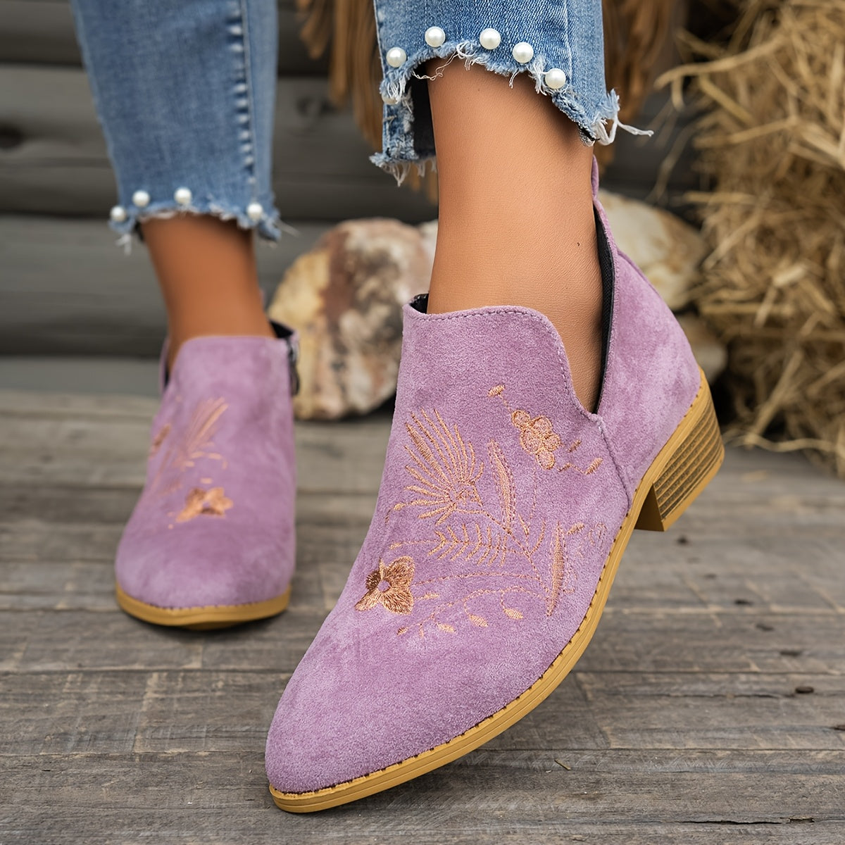 Camille - Bottines Chic Vintage Brodées