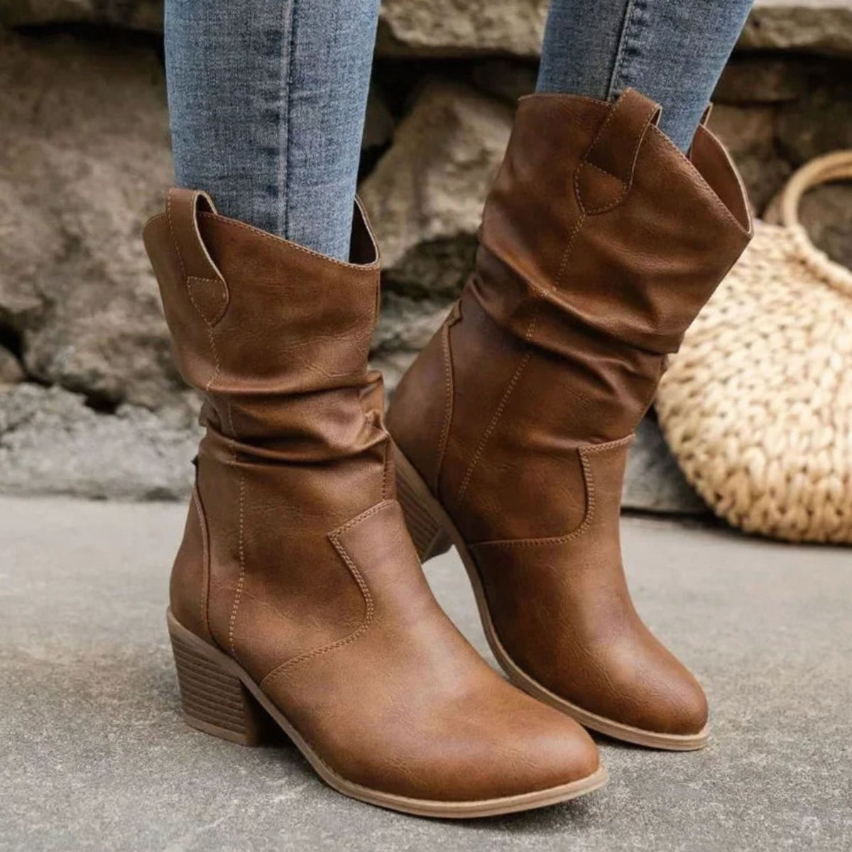 Virginie - Bottes Chic Western Plissées