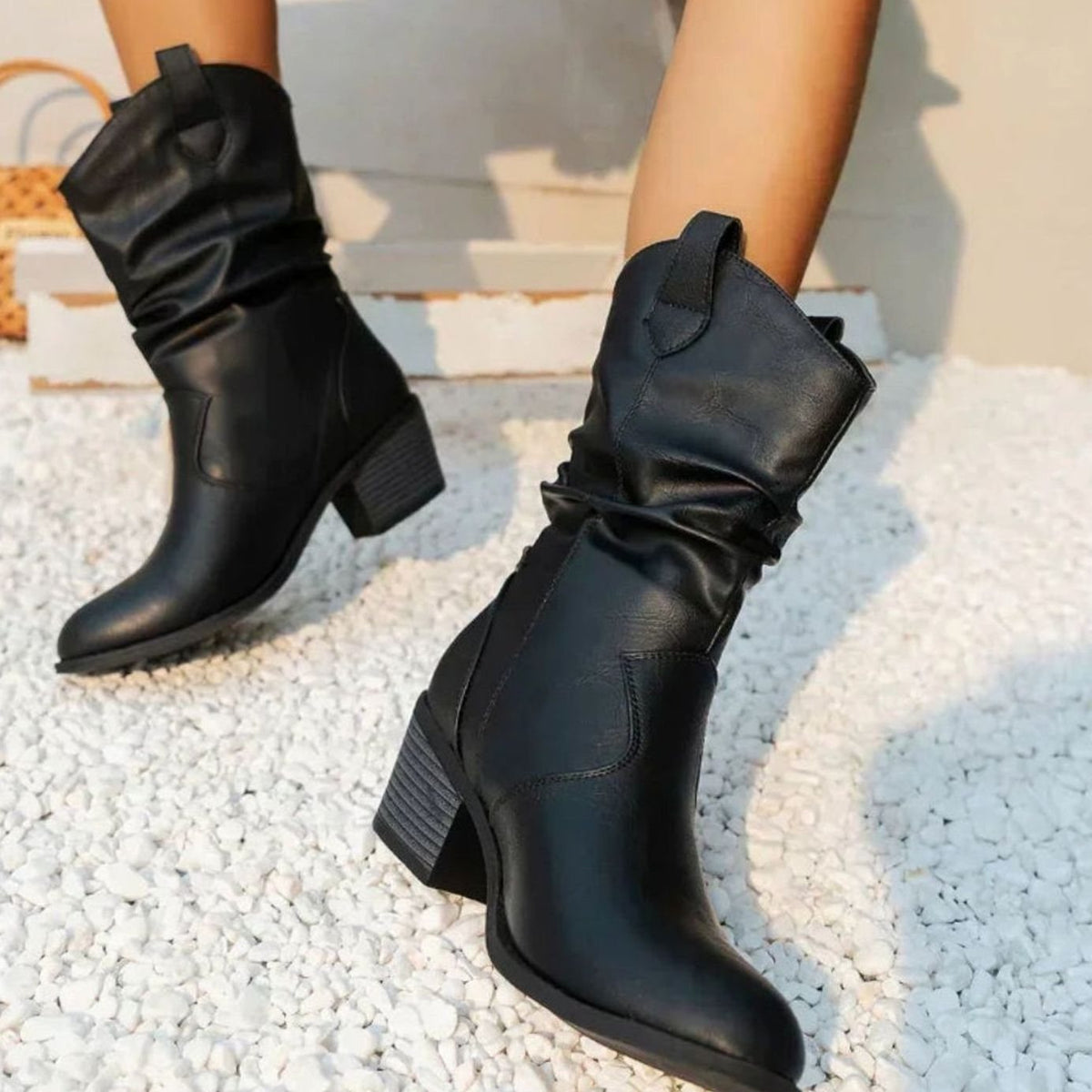 Virginie - Bottes Chic Western Plissées