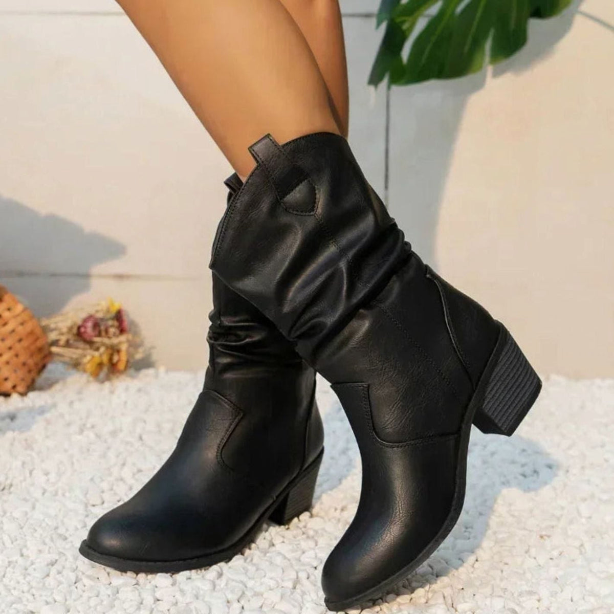 Virginie - Bottes Chic Western Plissées