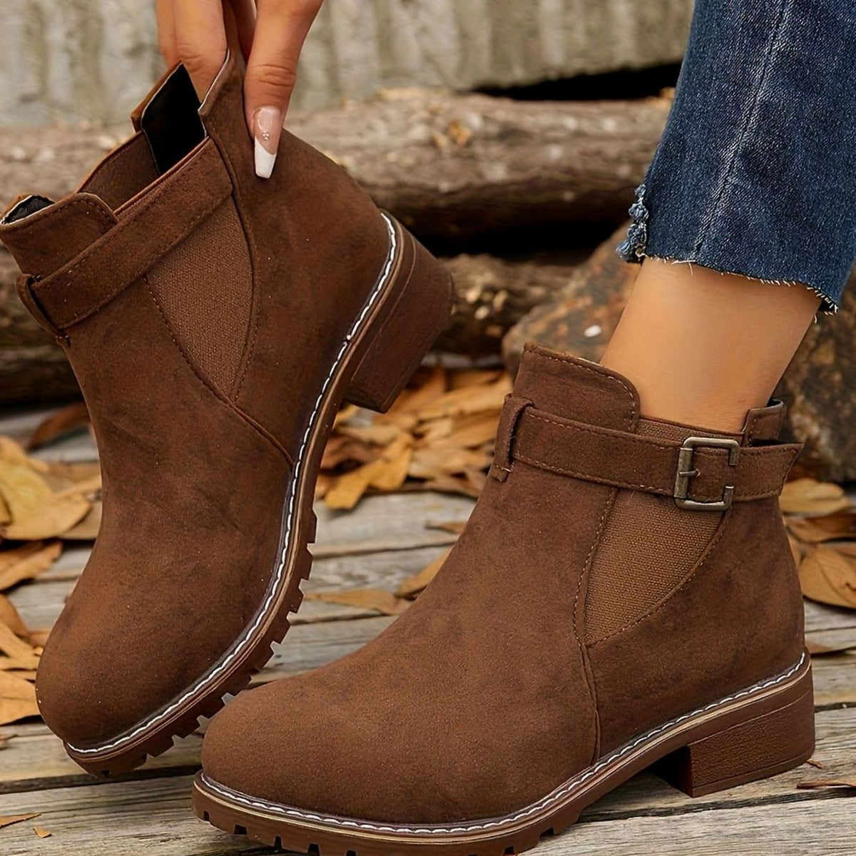 Manon - Bottines Élégantes Chelsea Daim