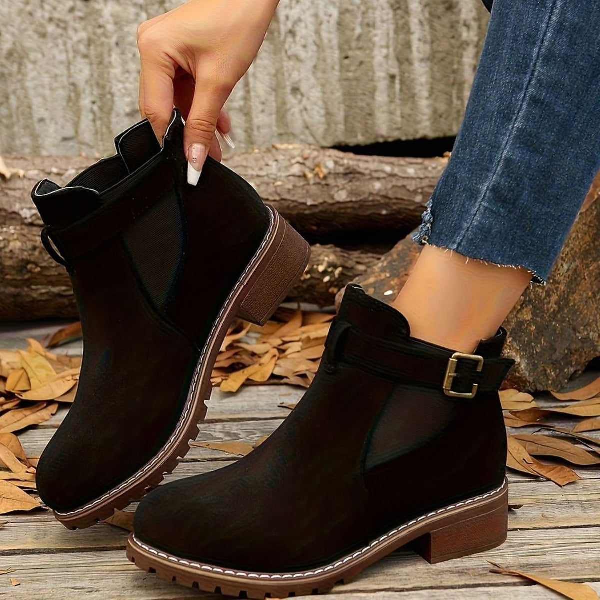 Manon - Bottines Élégantes Chelsea Daim