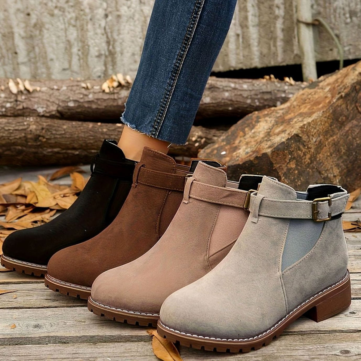 Manon - Bottines Élégantes Chelsea Daim