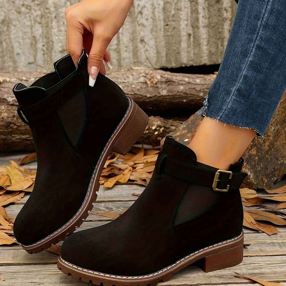 Manon - Bottines Élégantes Chelsea Daim