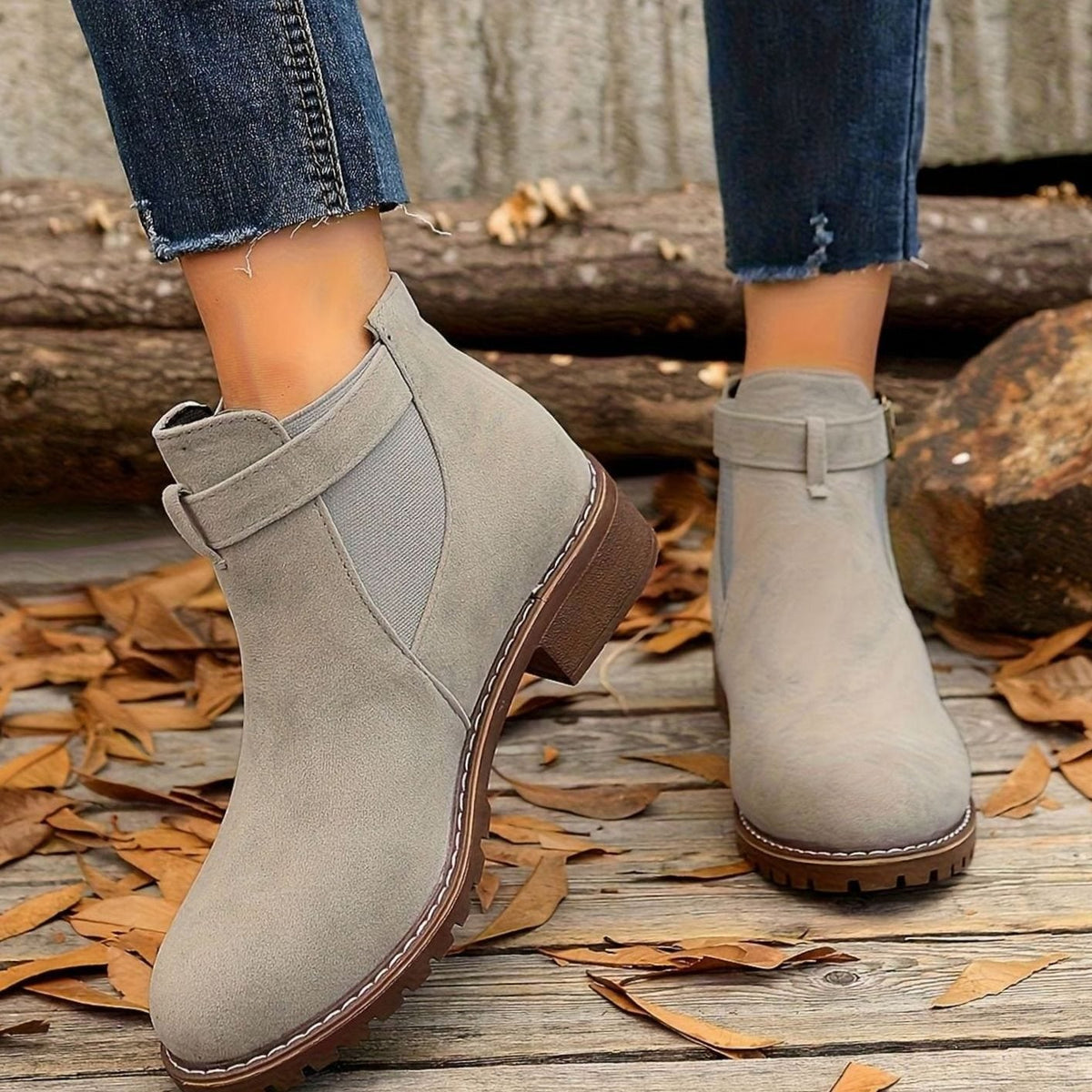 Manon - Bottines Élégantes Chelsea Daim