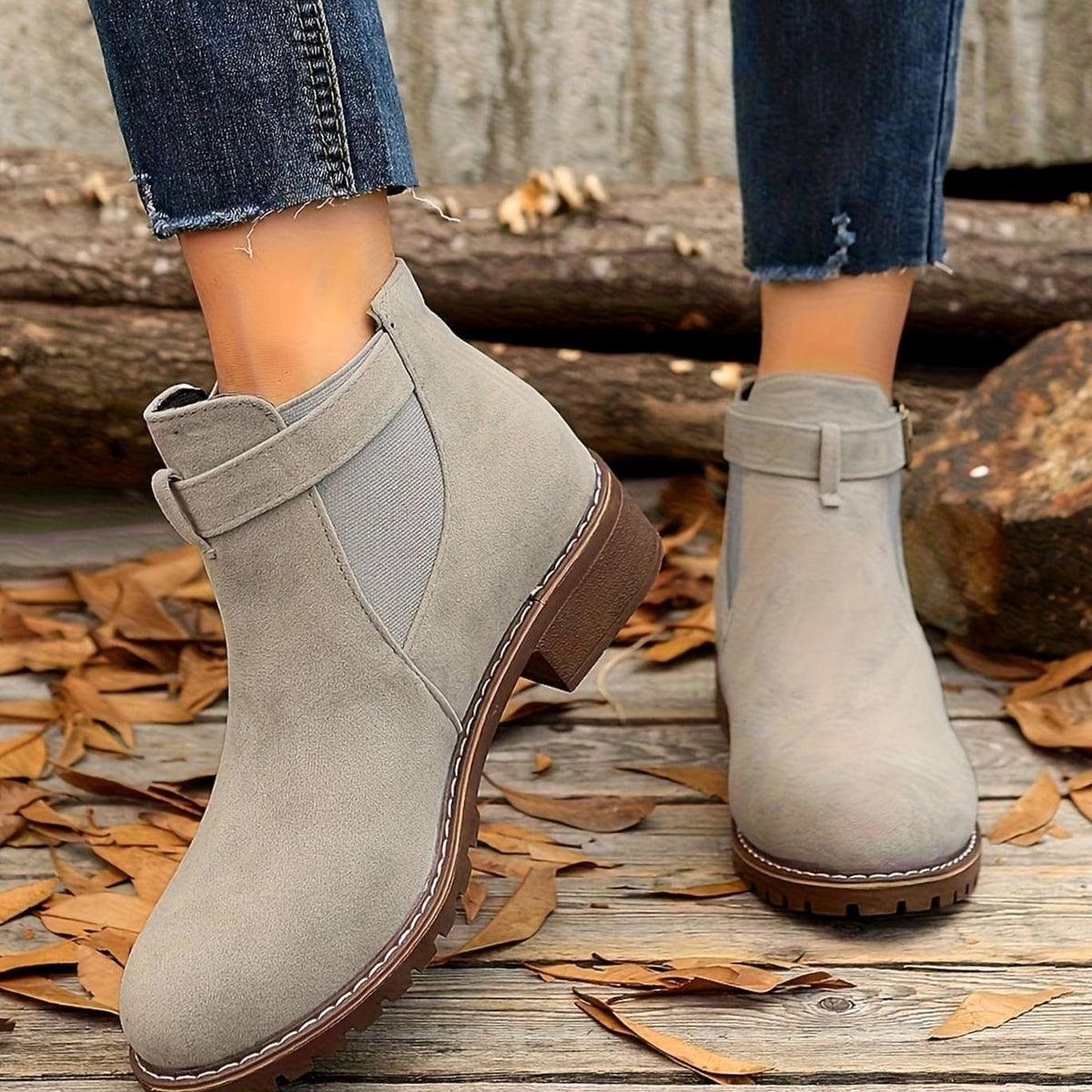 Manon - Bottines Élégantes Chelsea Daim
