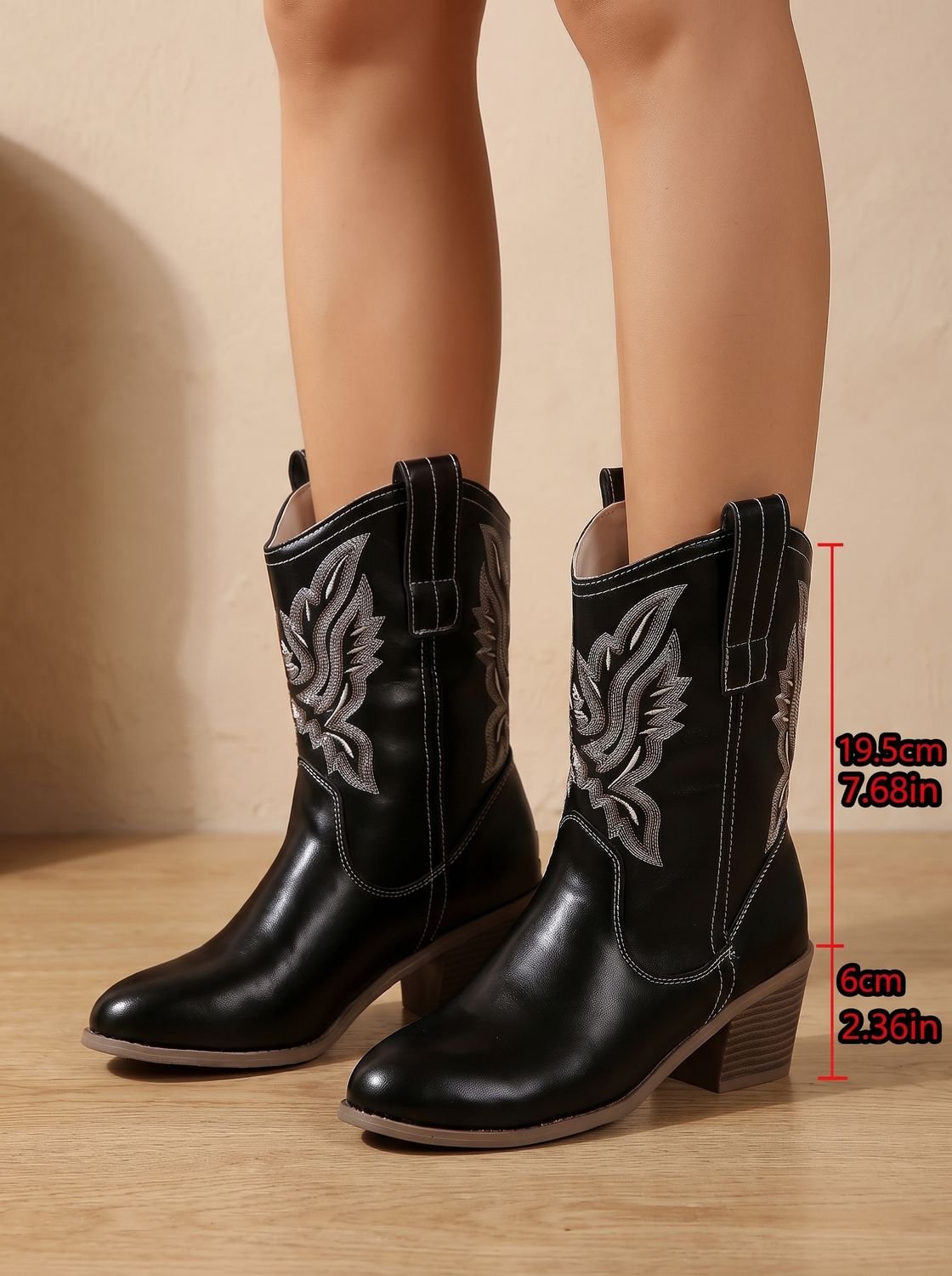 Amélie - Bottes Cowboy Chic Brodées Talon