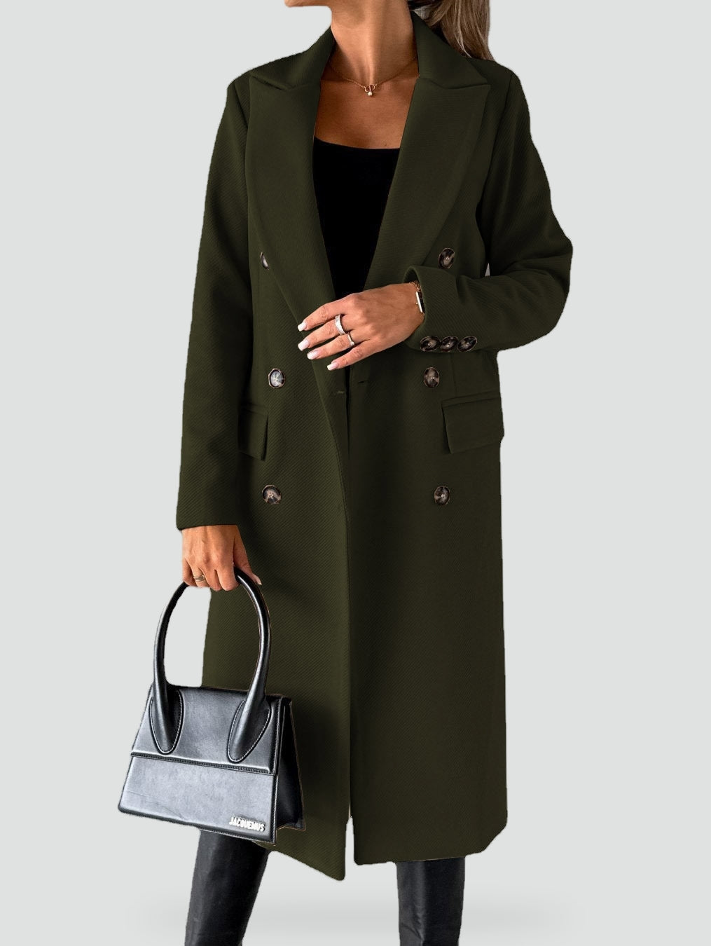 Delphine - Manteau Élégant Long en Laine
