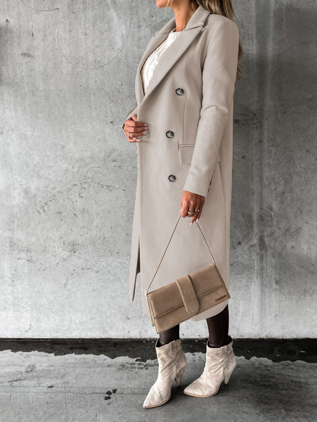 Delphine - Manteau Élégant Long en Laine