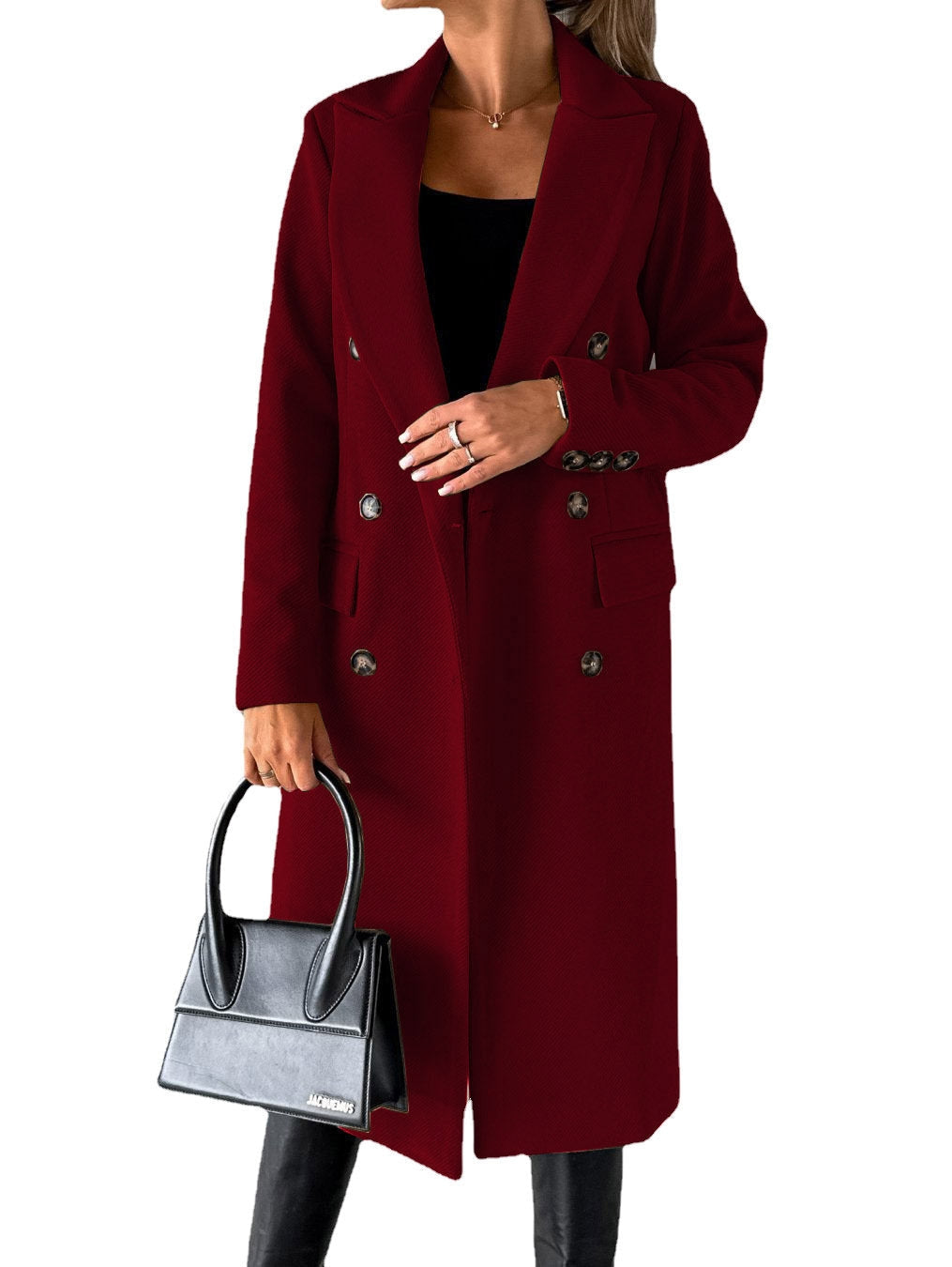 Delphine - Manteau Élégant Long en Laine