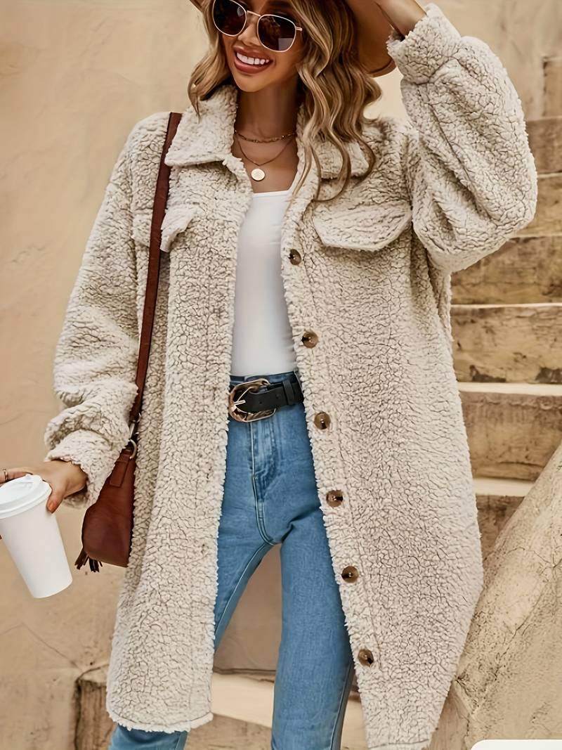 Catherine - Manteau Chic Long Teddy
