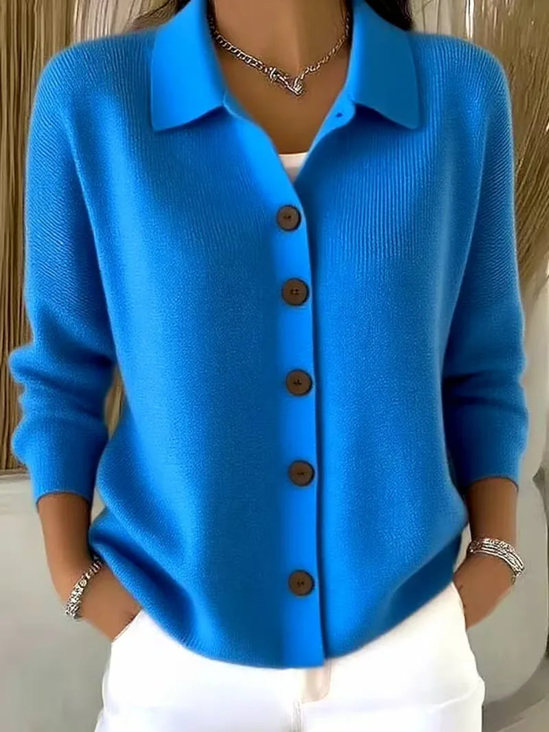Camille - Gilet Élégant Boutonné Col Chemise