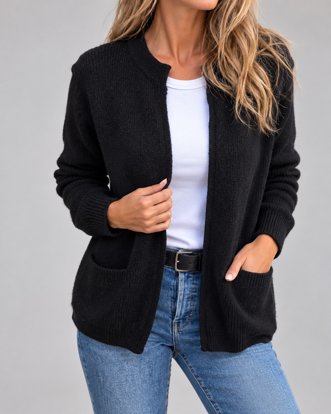 Charlotte - Cardigan Élégant Zippé Fine Maille