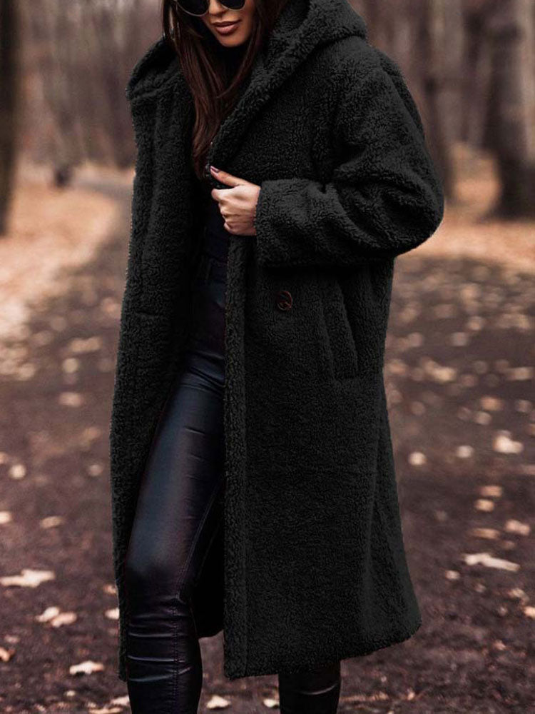 Stéphanie - Manteau Élégant Long Sherpa
