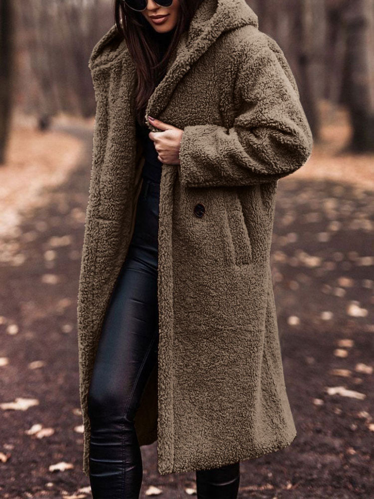 Stéphanie - Manteau Élégant Long Sherpa