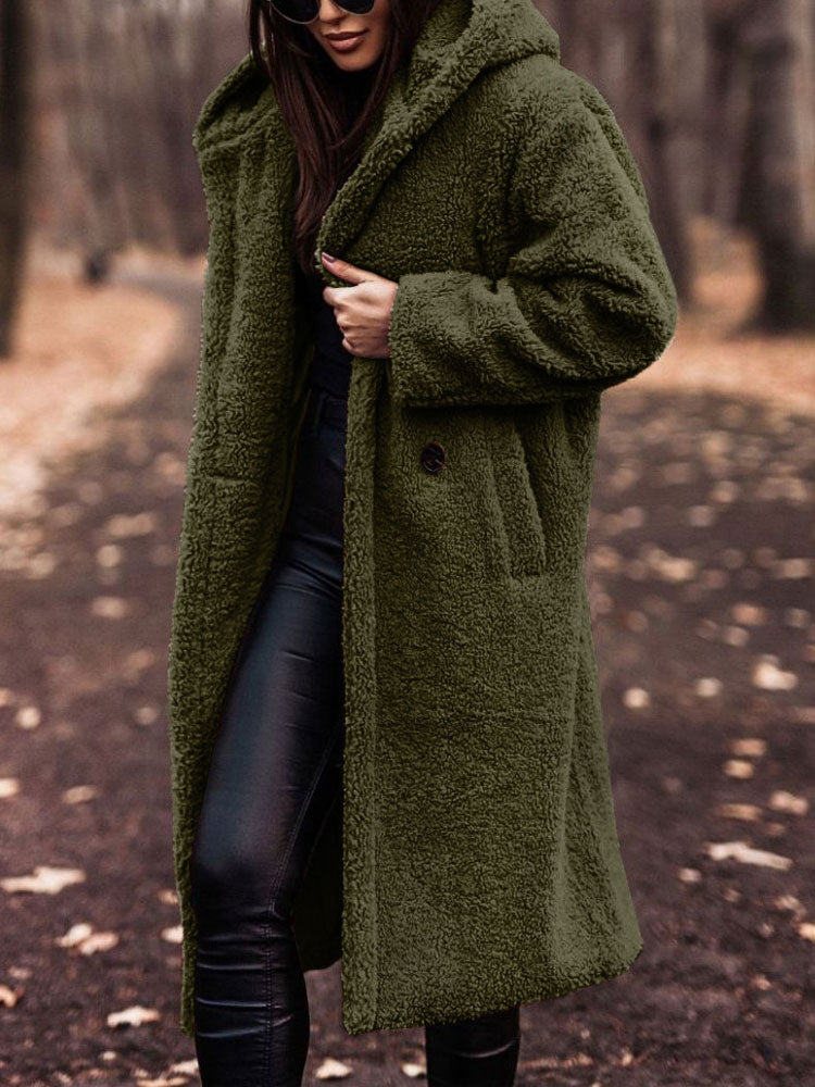 Stéphanie - Manteau Élégant Long Sherpa