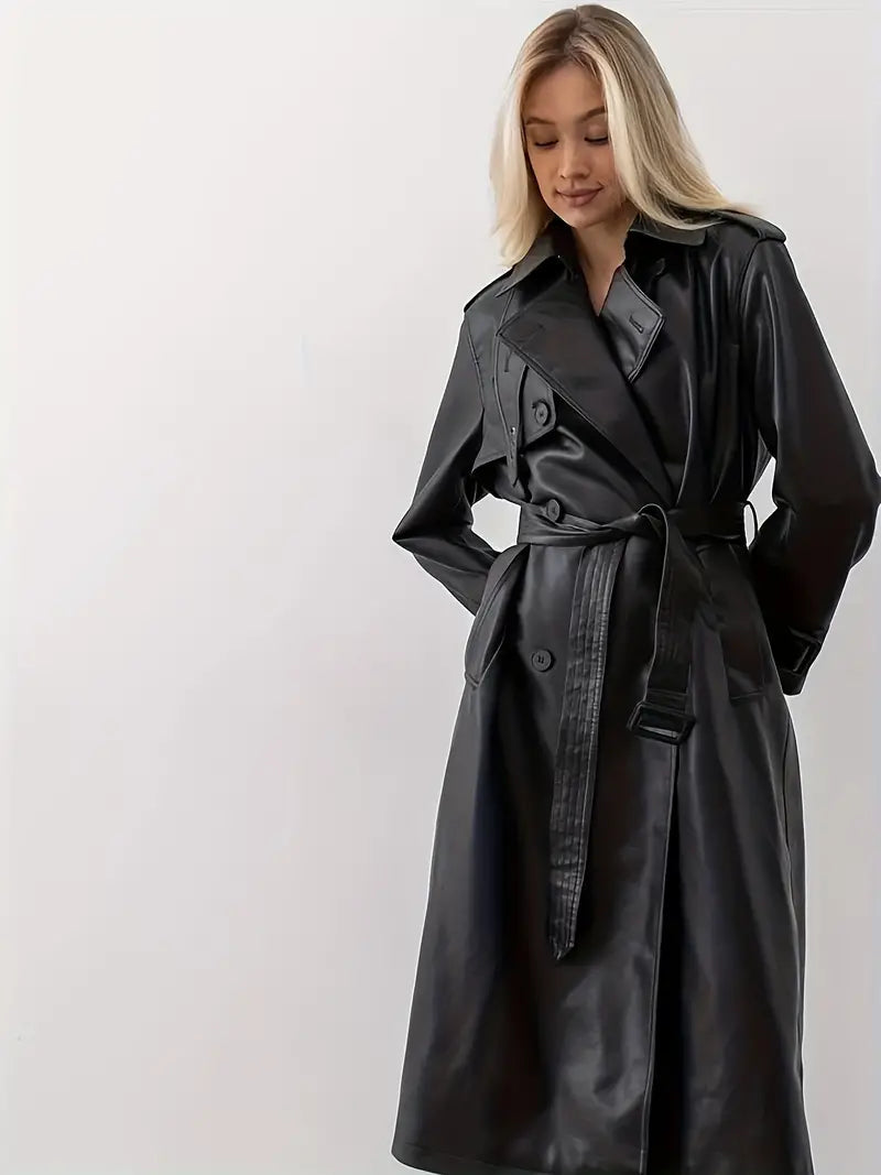 Michèle | Trench Chic Cuir Long