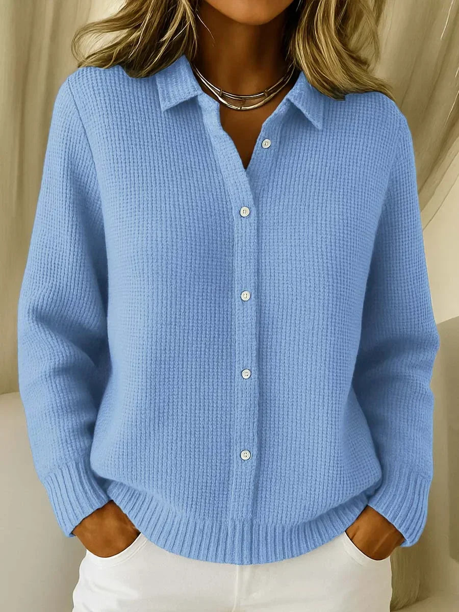 Caroline - Gilet Élégant Maille Gaufrée