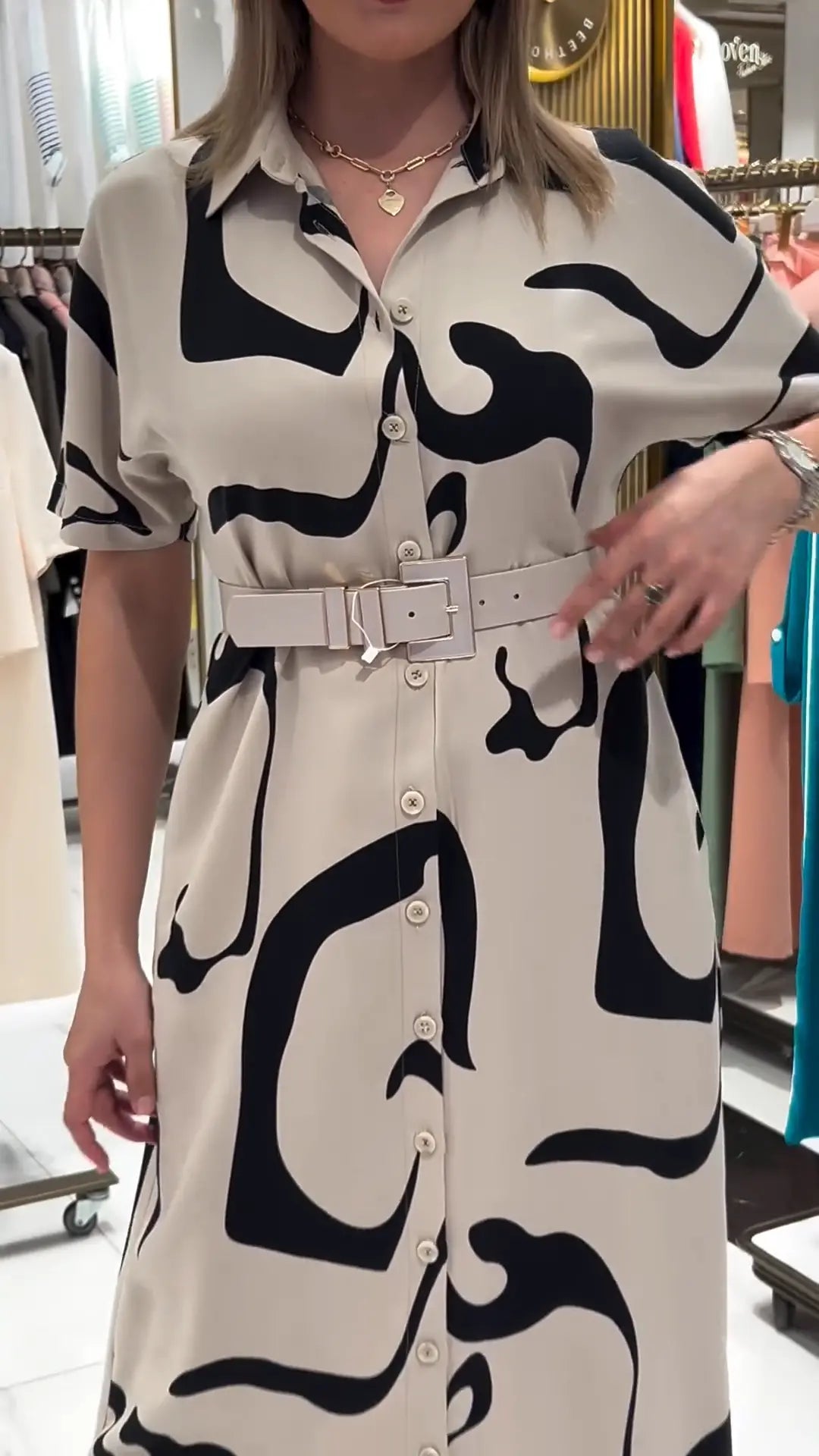 Sophie - Robe Chemise Longue Imprimée