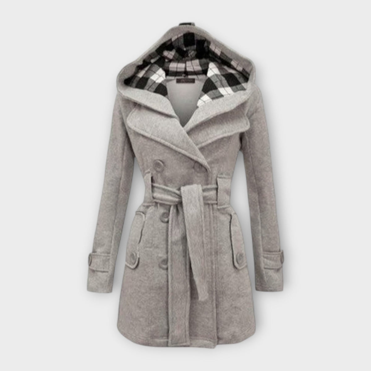 Corinne | Manteau Élégant Ceinturé à Capuche