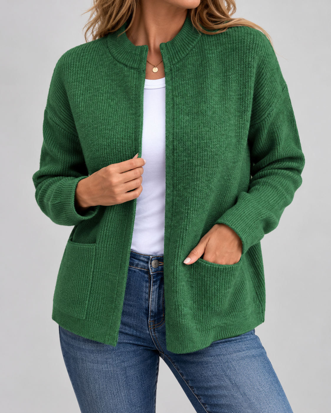 Charlotte - Cardigan Élégant Zippé Fine Maille