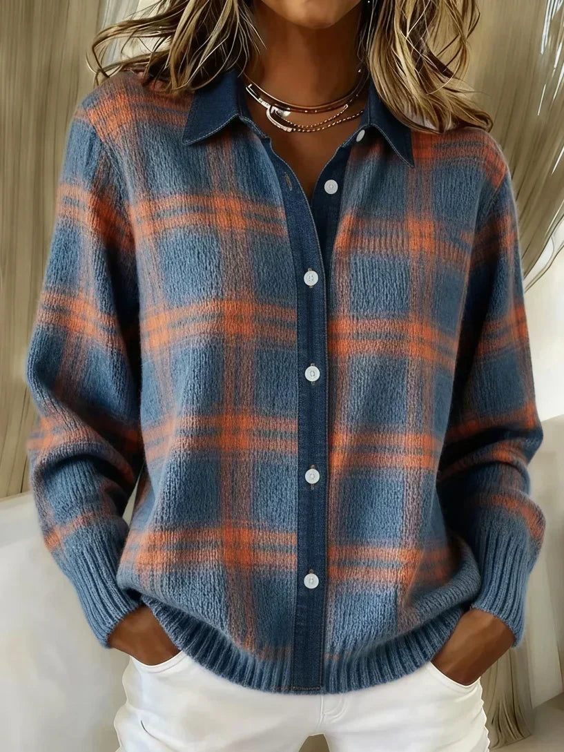 Christine - Cardigan Élégant Oversize Imprimé
