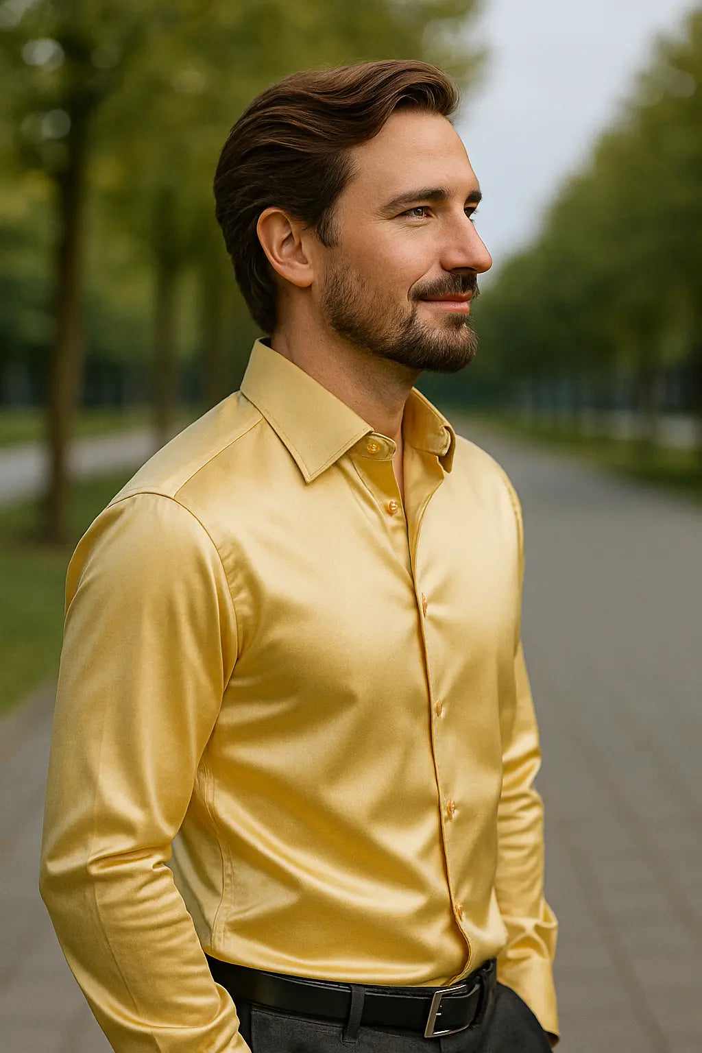 Matteo - Chemise Satinée Élégante Homme