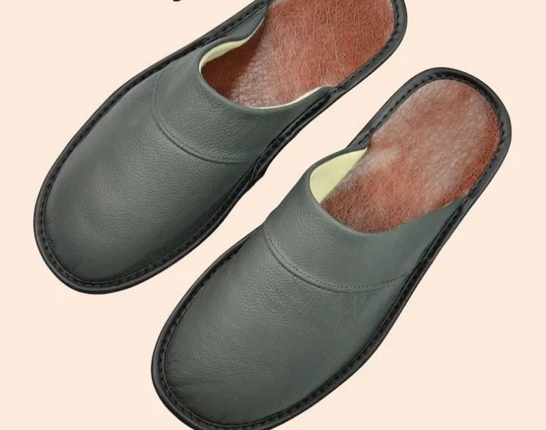 Milo - Chaussons Cuir Confortables Homme