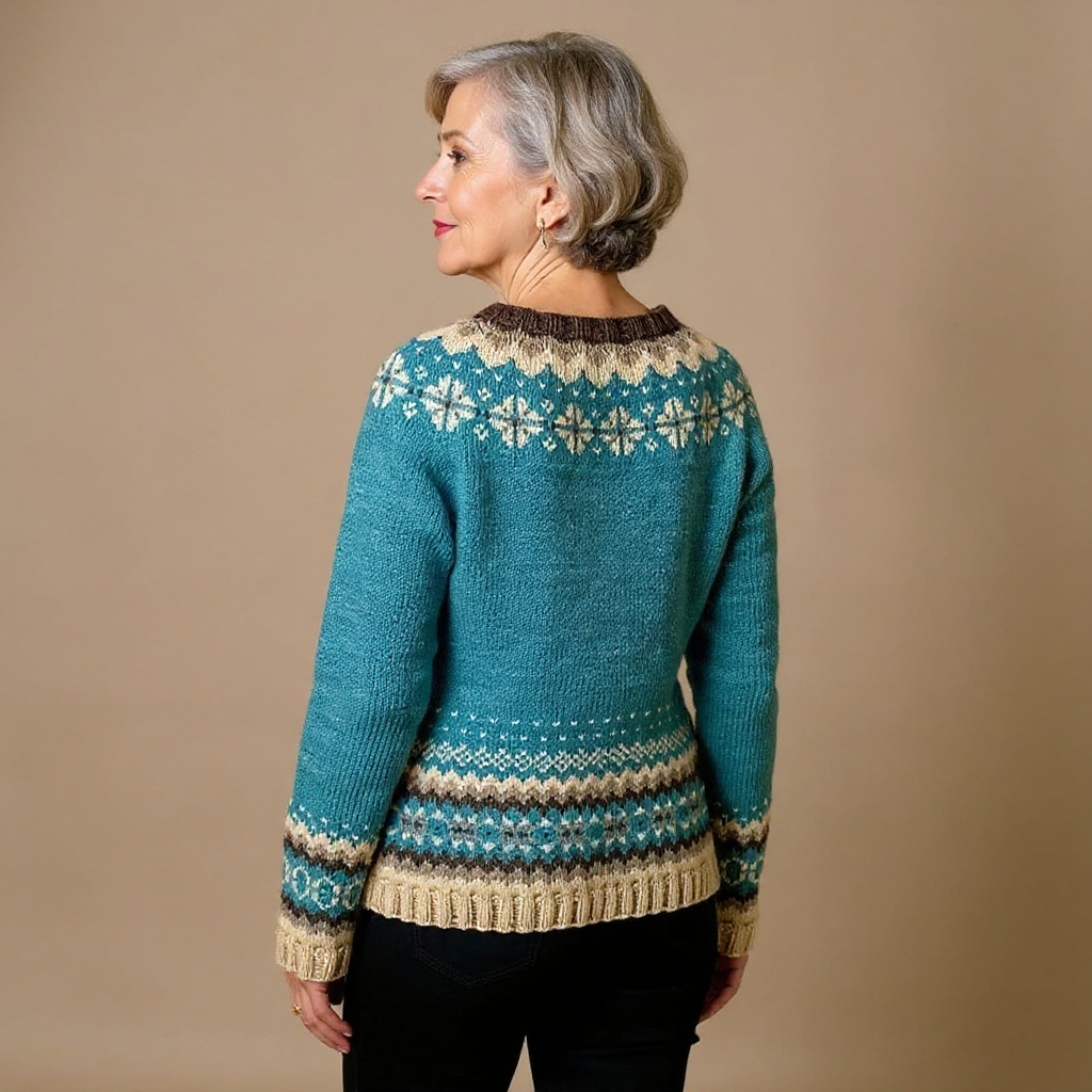 Florence - Cardigan Élégant Jacquard Nordique
