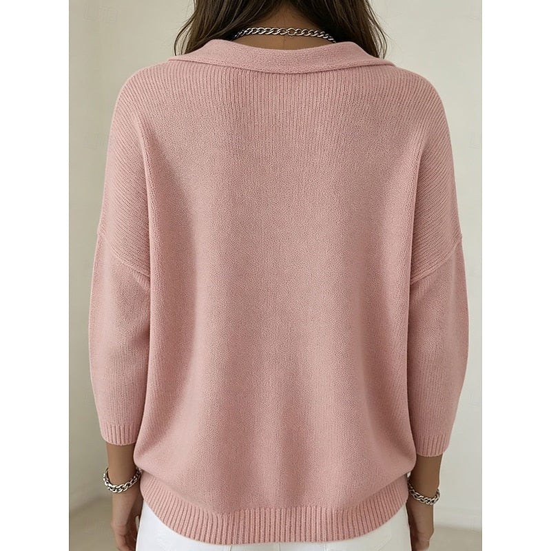 Sylvie - Pull Raffiné Maille Fine Col Bénitier