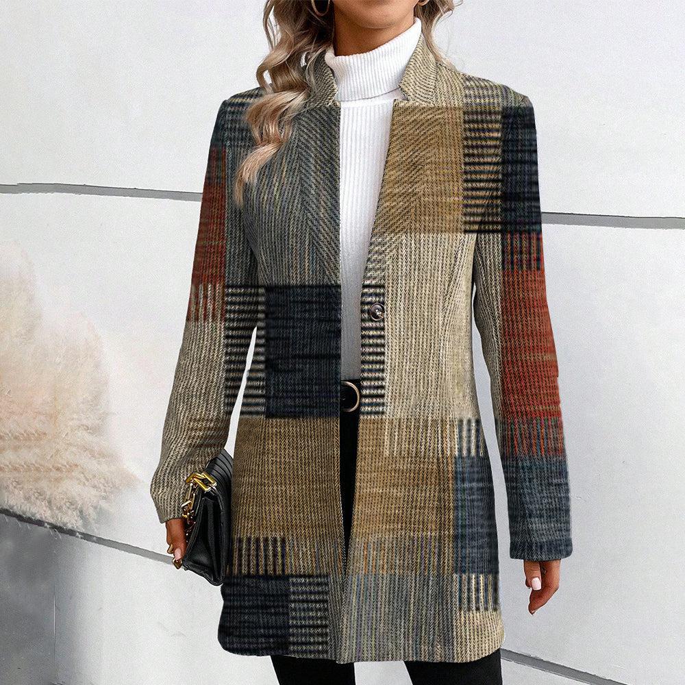 Nadine - Manteau Chic Imprimé Patchwork